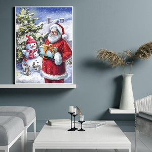 Père Noël - diamant rond complet - 30x40cm