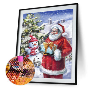 Père Noël - diamant rond complet - 30x40cm