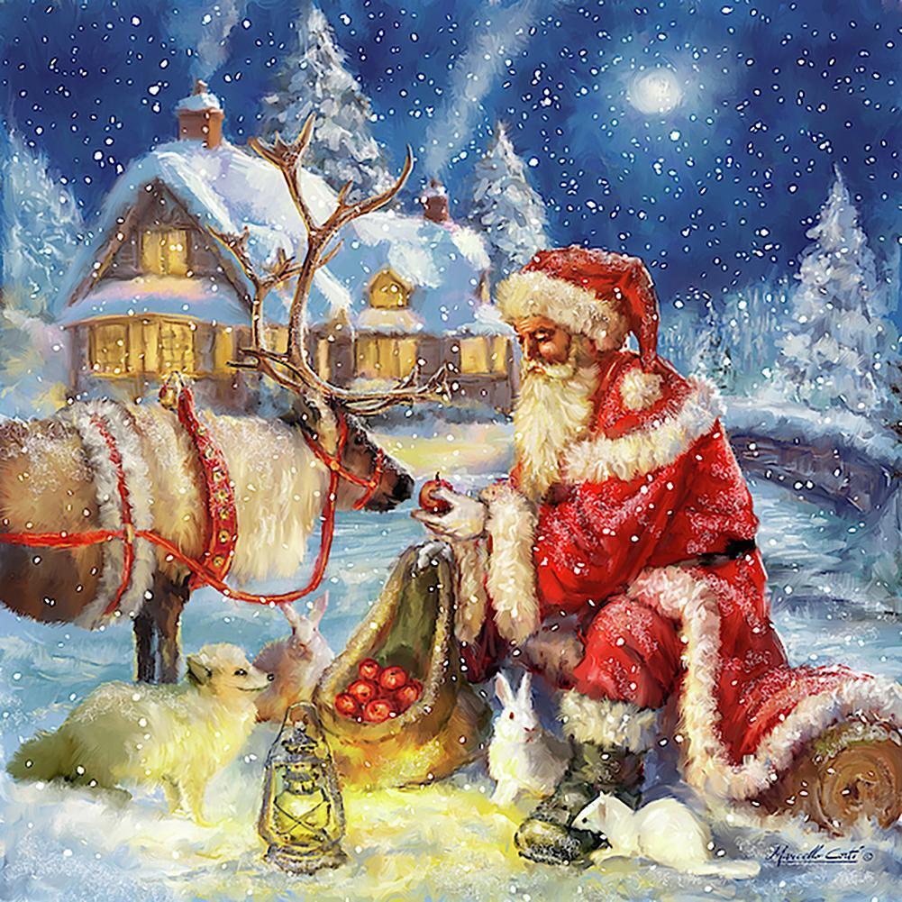 Noël - diamant rond complet - 30x30cm