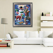 Charger l&#39;image dans la galerie, Bonhomme de neige - diamant rond complet - 30x40cm
