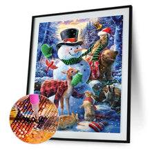Charger l&#39;image dans la galerie, Bonhomme de neige - diamant rond complet - 30x40cm
