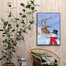 Charger l&#39;image dans la galerie, Bonhomme de neige - diamant rond complet - 30x40cm
