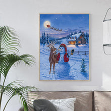 Charger l&#39;image dans la galerie, Bonhomme de neige - diamant rond complet - 30x40cm
