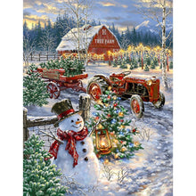 Charger l&#39;image dans la galerie, Bonhomme de neige - diamant rond complet - 30x40cm
