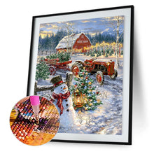 Charger l&#39;image dans la galerie, Bonhomme de neige - diamant rond complet - 30x40cm
