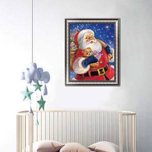 Ensemble de père noël - diamant rond complet - 30x40cm
