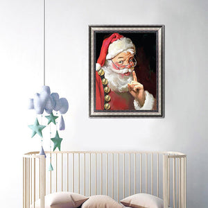 Père Noël - diamant rond complet - 30x40cm
