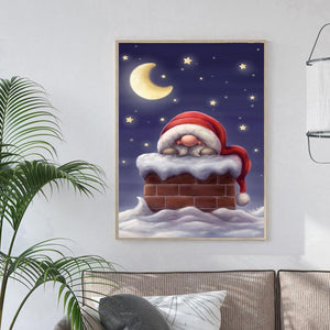 Père Noël - diamant rond complet - 30x40cm