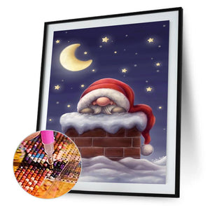 Père Noël - diamant rond complet - 30x40cm