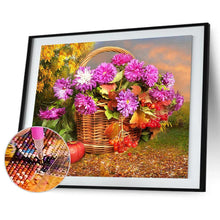 Charger l&#39;image dans la galerie, Fleur - diamant rond complet - 40x30cm
