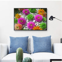Charger l&#39;image dans la galerie, Fleur - diamant rond complet - 40x30cm
