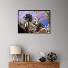 Charger l&#39;image dans la galerie, Maître loup - diamant rond complet - 40x30cm
