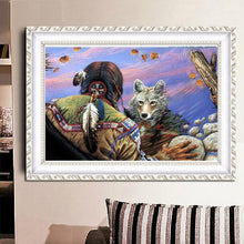 Charger l&#39;image dans la galerie, Maître loup - diamant rond complet - 40x30cm
