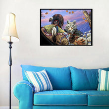 Charger l&#39;image dans la galerie, Maître loup - diamant rond complet - 40x30cm
