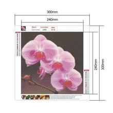 Charger l&#39;image dans la galerie, Fleurs - diamant rond complet - 30x30cm
