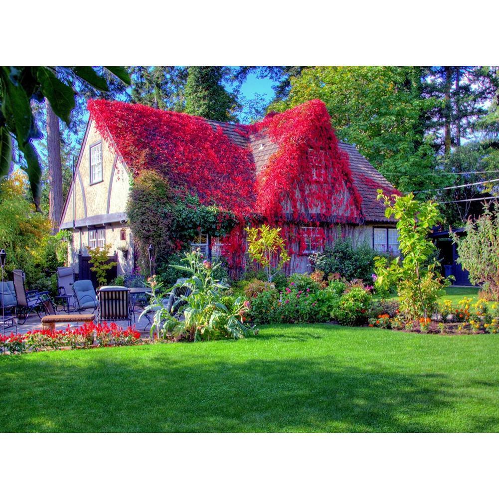 Maison - diamant rond complet - 40x30cm