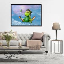 Charger l&#39;image dans la galerie, Petit dinosaure - diamant rond complet - 40x30cm
