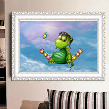 Charger l&#39;image dans la galerie, Petit dinosaure - diamant rond complet - 40x30cm
