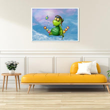Charger l&#39;image dans la galerie, Petit dinosaure - diamant rond complet - 40x30cm
