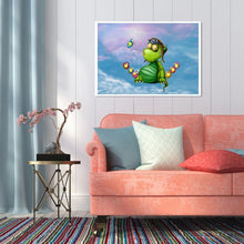 Charger l&#39;image dans la galerie, Petit dinosaure - diamant rond complet - 40x30cm

