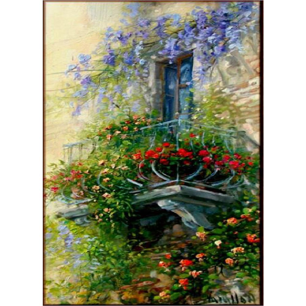 Forêt de montagne - diamant rond complet - 30x40cm