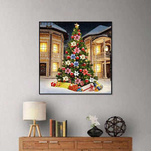 Noël arbre de Noël - diamant rond complet - 30x30cm