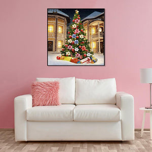 Noël arbre de Noël - diamant rond complet - 30x30cm