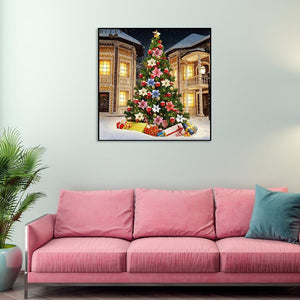 Noël arbre de Noël - diamant rond complet - 30x30cm