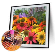 Charger l&#39;image dans la galerie, Fleurs - diamant rond complet - 30x30cm
