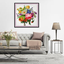 Charger l&#39;image dans la galerie, Fleurs - diamant rond complet - 30x30cm
