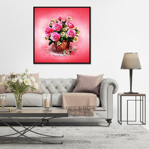Fleurs - diamant rond complet - 30x30cm