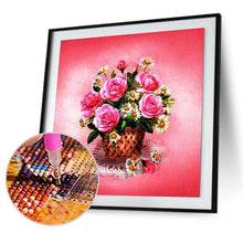 Charger l&#39;image dans la galerie, Fleurs - diamant rond complet - 30x30cm
