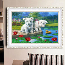 Charger l&#39;image dans la galerie, Animal de chien - diamant rond complet - 40x30cm

