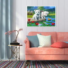 Charger l&#39;image dans la galerie, Animal de chien - diamant rond complet - 40x30cm
