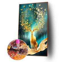 Charger l&#39;image dans la galerie, Cerf chanceux - diamant rond complet - 45x85cm
