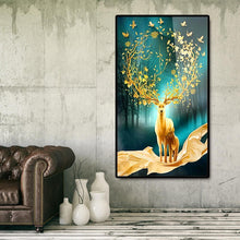 Charger l&#39;image dans la galerie, Cerf chanceux - diamant rond complet - 45x85cm
