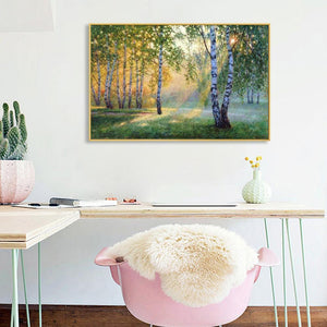 Paysage rural - diamant rond complet - 40x30cm