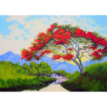 Charger l&#39;image dans la galerie, Paysage rural - diamant rond complet - 40x30cm
