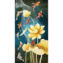 Charger l&#39;image dans la galerie, Poisson de fleur - peinture complète de diamant - 85x45cm
