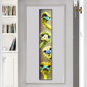 Autruche - diamant rond complet - 25x115cm