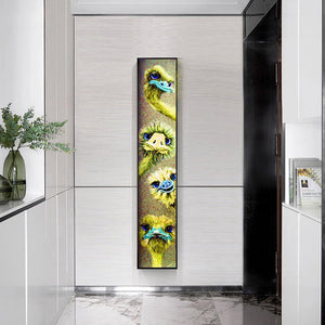Autruche - diamant rond complet - 25x115cm