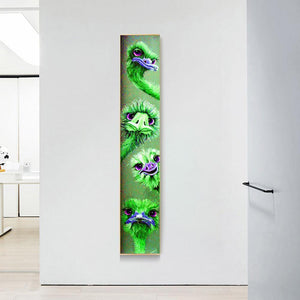 Autruche - diamant rond complet - 25x115cm