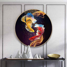 Charger l&#39;image dans la galerie, Poisson - diamant rond complet - 40x40cm
