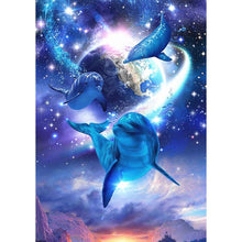 Charger l&#39;image dans la galerie, Dolphin - diamant rond complet - 30x40cm

