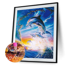 Charger l&#39;image dans la galerie, Dolphin - diamant rond complet - 30x40cm
