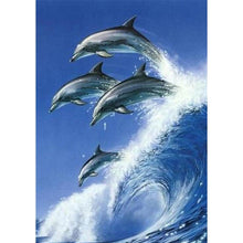 Charger l&#39;image dans la galerie, Dolphin - diamant rond complet - 30x40cm
