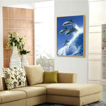 Charger l&#39;image dans la galerie, Dolphin - diamant rond complet - 30x40cm
