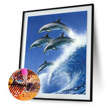 Charger l&#39;image dans la galerie, Dolphin - diamant rond complet - 30x40cm
