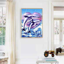 Charger l&#39;image dans la galerie, Dolphin - diamant rond complet - 30x40cm
