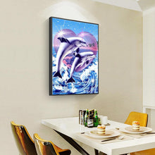 Charger l&#39;image dans la galerie, Dolphin - diamant rond complet - 30x40cm
